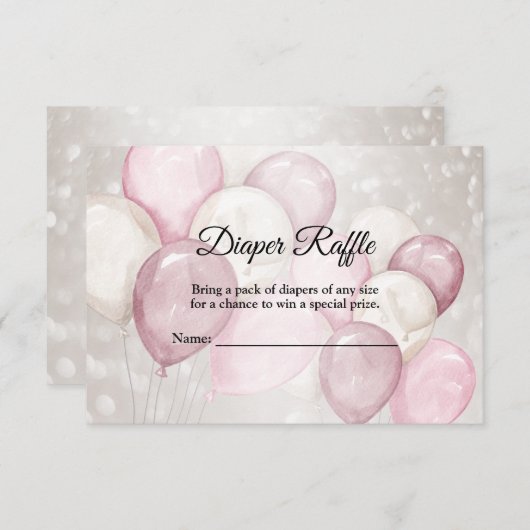 Babydusche Wasserfarbe Rosa Party Begleitkarte (Vorne/Hinten)