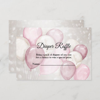 Babydusche Wasserfarbe Rosa Party Begleitkarte