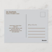 Babydusche Wasserfarbe Rustikal gefüllt Tier blau Postkarte (Rückseite)