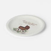 Babydusche Wasserfarbe Rustikale Eukalyptus Floral Pappteller (Schrägansicht)