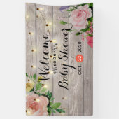 Babydusche Wasserfarbe Sukkulente Pflanze Weißholz Banner (Vertikal)