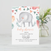 Babydusche Wasserfarbe Tier Save The Date (Stehend Vorderseite)