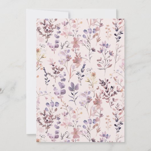 Babydusche Wasserfarbe, Wildblume Danke Karte (Rückseite)