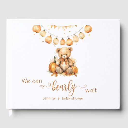 Babydusche Wasserfarbe Wir können warten Gästebuch (Vorderseite)