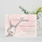 Babydusche Wasserfarben Bunny Einladung (Stehend Vorderseite)