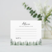 Babydusche Wasserfarben Pine Tree Advice für Elter (Stehend Vorderseite)