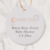 Babydusche Weg zum Mond Danke Foto Geschenkanhänger (Rückseite)