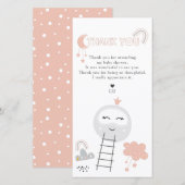 Babydusche Weg zum Mond Dankeskarte (Vorne/Hinten)