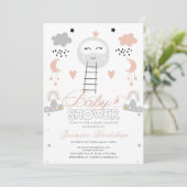 Babydusche Weg zum Mond Einladung (Stehend Vorderseite)