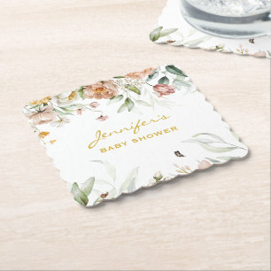 Babydusche weich rot Rosa Blütentropfen Untersetzer