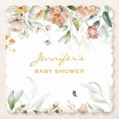 Babydusche weich rot Rosa Blütentropfen Untersetzer (Vorderseite)