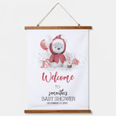 Babydusche Weihnachtsbär Wandteppich Mit Holzrahmen (Vorderseite)