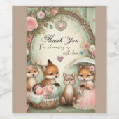 Babydusche Weinflasche Danke Label Set Weinetikett (Einzelnes Label)