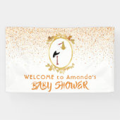 Babydusche Weißer Goldstorte Begrüßung Banner (Horizontal)