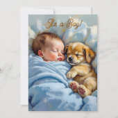 Babydusche | Welpe Theme Einladung (Vorderseite)