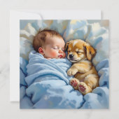 Babydusche | Welpe Theme Einladung (Vorderseite)