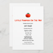 Babydusche wenig Kürbis auf den Weg QR-Code Einladung (Vorne/Hinten)