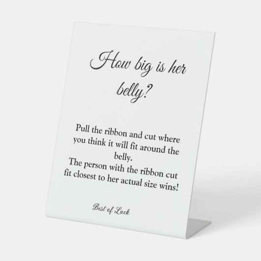 Babydusche wie groß ist ihr Bauchspielzeichen Sockelschild (Vorderseite)