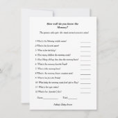 Babydusche Wie gut kennen Sie die Mama, um zu sein Einladung (Vorderseite)