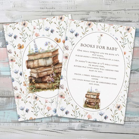 Babydusche Wildblume, bringen Sie ein Babybuch Begleitkarte