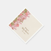 Babydusche Wildblume Hübsch Boho Pink Serviette (Ecke)