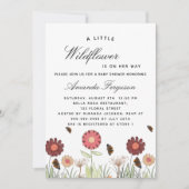 Babydusche Wildblumen Schmetterlinge Retro Einladung (Vorderseite)