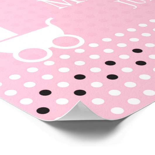 Babydusche Willkommenspender mit Roller für Mädche Poster (Ecke)