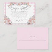 Babydusche-Windeln | BOHO Babydusche Rosa Begleitkarte (Vorne/Hinten)