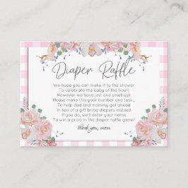 Babydusche-Windeln | BOHO Babydusche Rosa Begleitkarte