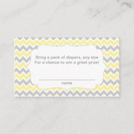 Babydusche Windeln Raffelkarten, gelb grau Begleitkarte