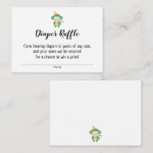 Babydusche Windeln Raffelkarten / Grüner Affe Begleitkarte (Vorne/Hinten)