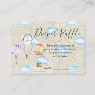 Babydusche Windeln Raffelkarten Luftballon Begleitkarte
