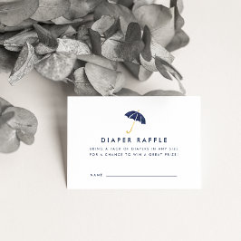 Babydusche-Windeln-Raffelkarten | Marine Begleitkarte