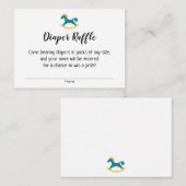 Babydusche Windeln Raffelkarten mit Rockpferd Begleitkarte (Vorne/Hinten)