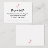 Babydusche Windeln Raffelkarten mit rosa Giraffe Begleitkarte (Vorne/Hinten)