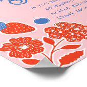 Babydusche Windeln Raffle Berries & Blume Poster (Ecke)