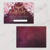 Babydusche Windeln Raffle Ticket Boho Blumenrot Begleitkarte (Vorne/Hinten)