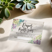 Babydusche Windeln Raffle Ticket Succulents Holz Begleitkarte