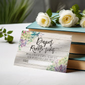 Babydusche Windeln Raffle Ticket Succulents Holz Begleitkarte