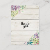 Babydusche Windeln Raffle Ticket Succulents Holz Begleitkarte (Rückseite)