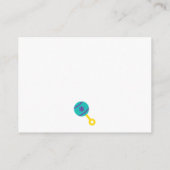 Babydusche Windeln Raffle Tickets mit Aquamarinem Begleitkarte (Rückseite)