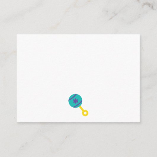 Babydusche Windeln Raffle Tickets mit Aquamarinem Begleitkarte (Rückseite)