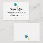 Babydusche Windeln Raffle Tickets mit Aquamarinem Begleitkarte (Vorne/Hinten)