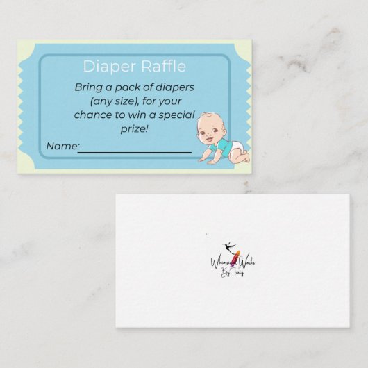 Babydusche-Windeln Visitenkarte (Vorne/Hinten)