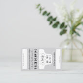 Babydusche Windeln Windeln Raffle Tickets Grau Begleitkarte (Stehend Vorderseite)