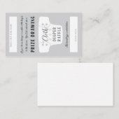Babydusche Windeln Windeln Raffle Tickets Grau Begleitkarte (Vorne/Hinten)