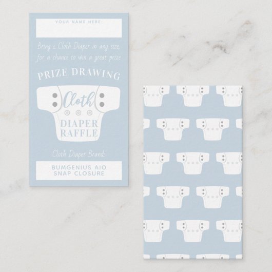 Babydusche Windeln Windeln Raffle Tickets Light Bl Begleitkarte (Vorne/Hinten)