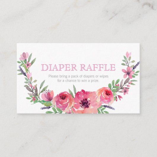 Babydusche - Windelraffineneinsatz - rosa Blume Begleitkarte (Vorderseite)