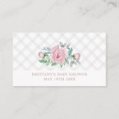 Babydusche Windelwanne rosa Peony Bouquet Begleitkarte (Rückseite)