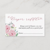 Babydusche Windelwanne rosa Peony Bouquet Begleitkarte (Vorderseite)